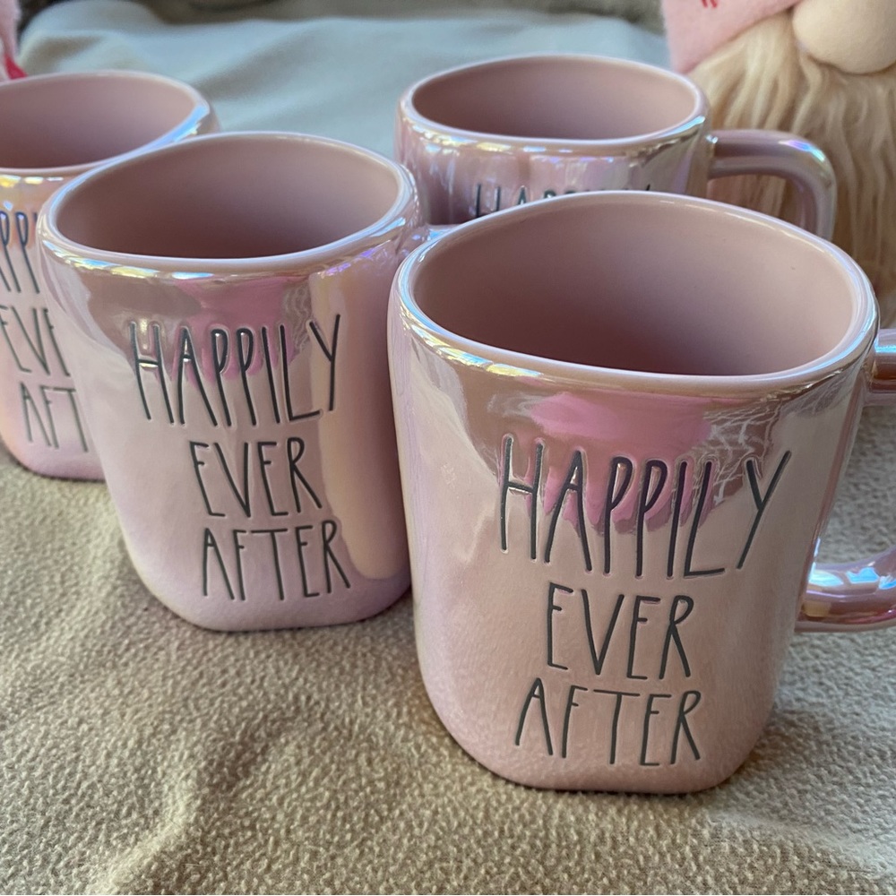 RaeDunn by Magenta, “Happily Ever After”, Pink Iridescent Mug